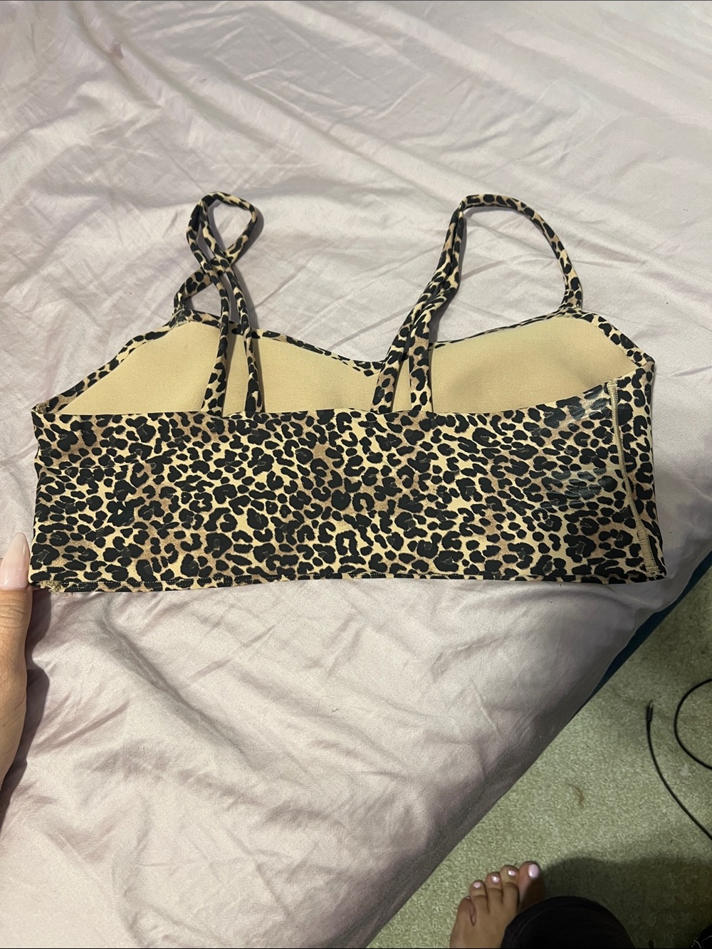 all in motion Leopard Print Sports Bra in Tan and Black - Picture 2 of 2